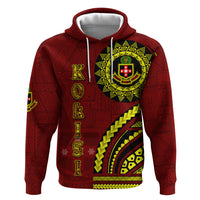 Kolisi Tonga Atele Zip Hoodie Ngatu and Polynesian Pattern LT03 Pullover Hoodie Red - Polynesian Pride