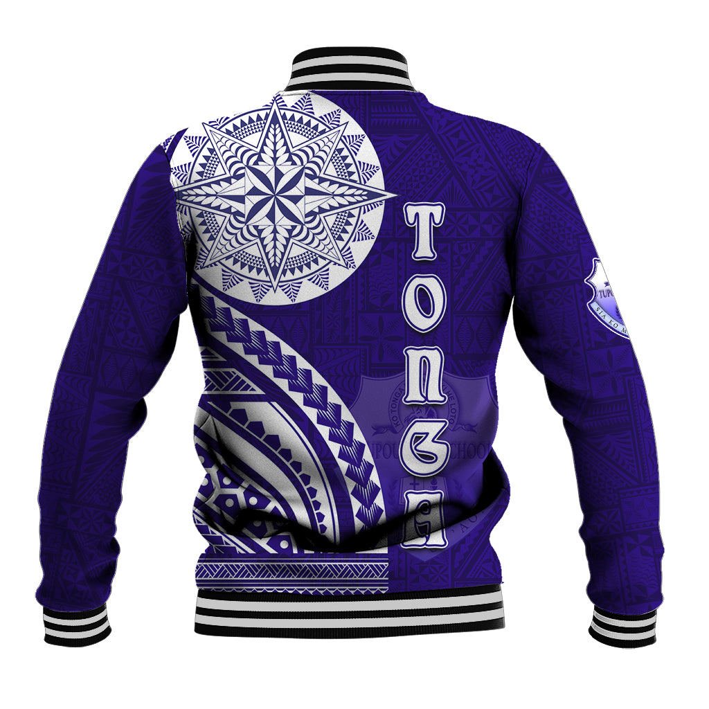 Tupou College Toloa Baseball Jacket Ngatu and Polynesian Pattern