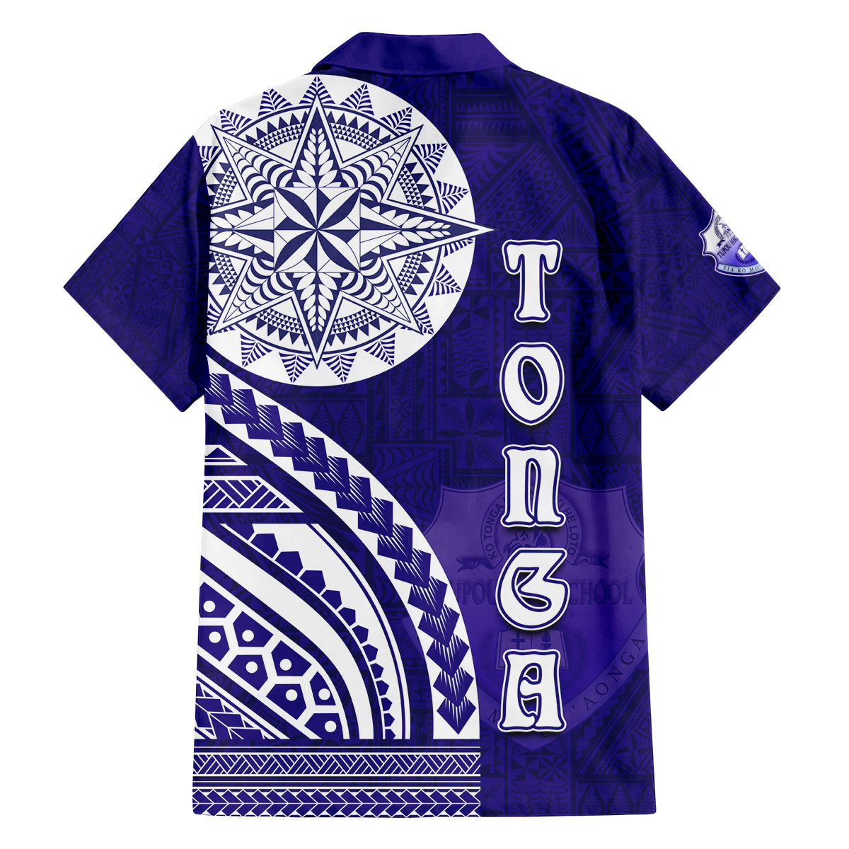 Tupou College Toloa Family Matching Off Shoulder Short Dress and Hawaiian Shirt Ngatu and Polynesian Pattern LT03 - Polynesian Pride