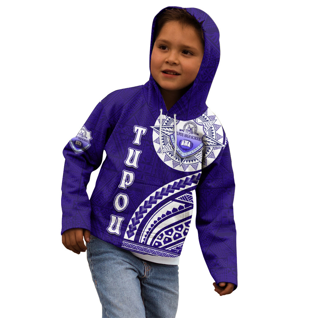 Tupou College Toloa Kid Hoodie Ngatu and Polynesian Pattern