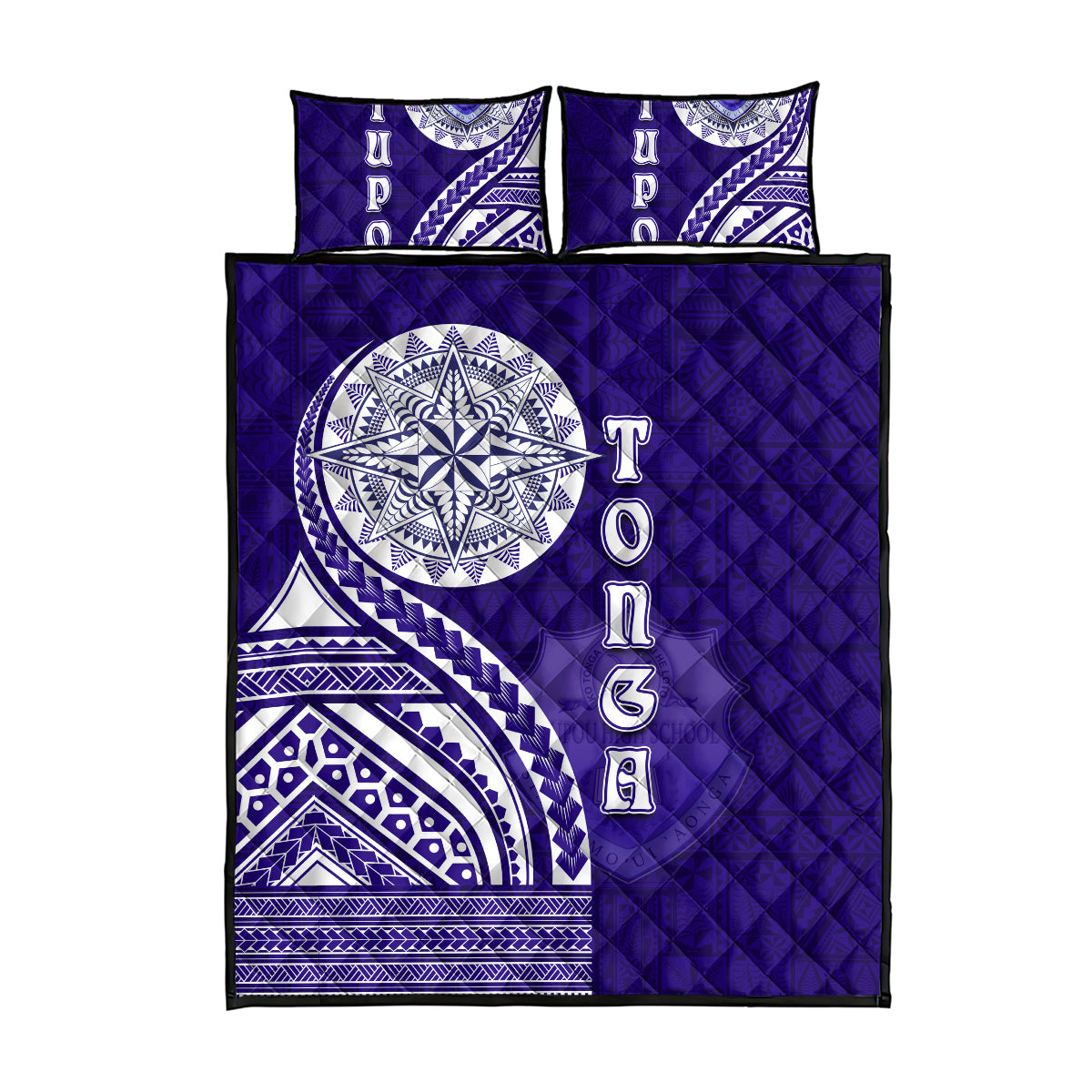 Tupou College Toloa Quilt Bed Set Ngatu and Polynesian Pattern