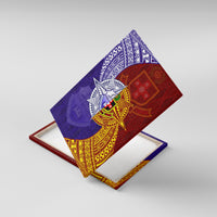 Kolisi Tonga Atele and Tupou College Toloa Canvas Wall Art Ngatu and Polynesian Spiral Pattern