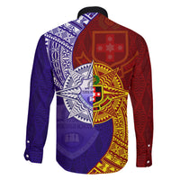 Kolisi Tonga Atele and Tupou College Toloa Family Matching Long Sleeve Bodycon Dress and Hawaiian Shirt Ngatu and Polynesian Spiral Pattern LT03 - Polynesian Pride