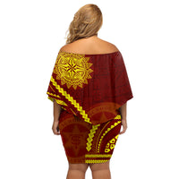 Tonga High School Family Matching Off Shoulder Short Dress and Hawaiian Shirt Ngatu and Polynesian Pattern LT03 - Polynesian Pride