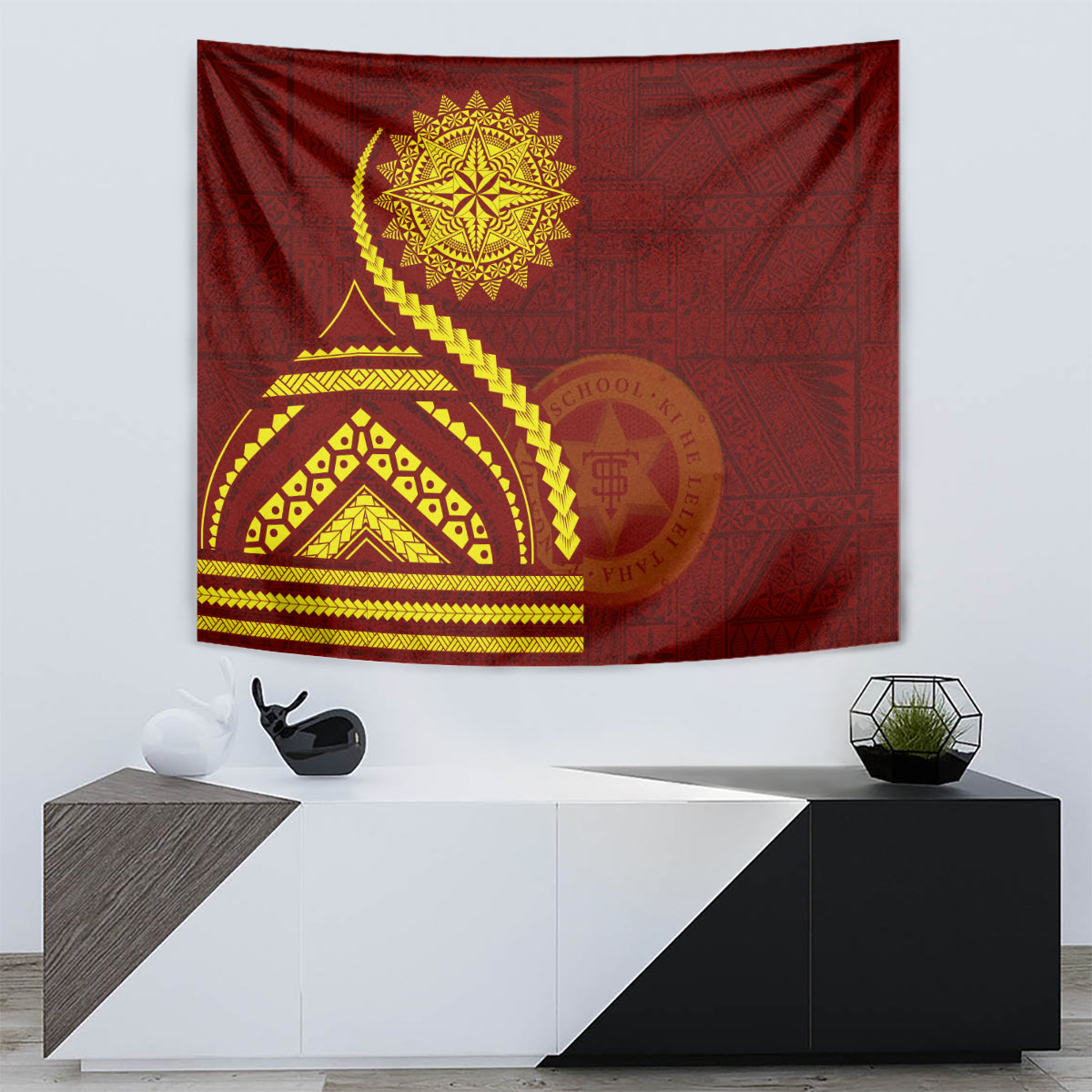 Tonga High School Tapestry Ngatu and Polynesian Pattern