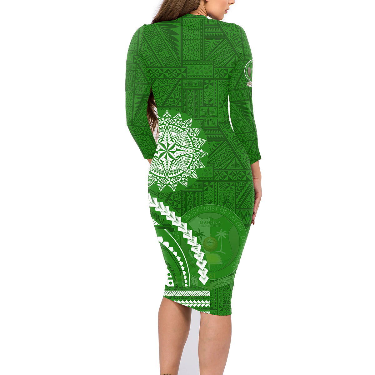 Liahona High School Family Matching Long Sleeve Bodycon Dress and Hawaiian Shirt Ngatu and Polynesian Pattern LT03 - Polynesian Pride