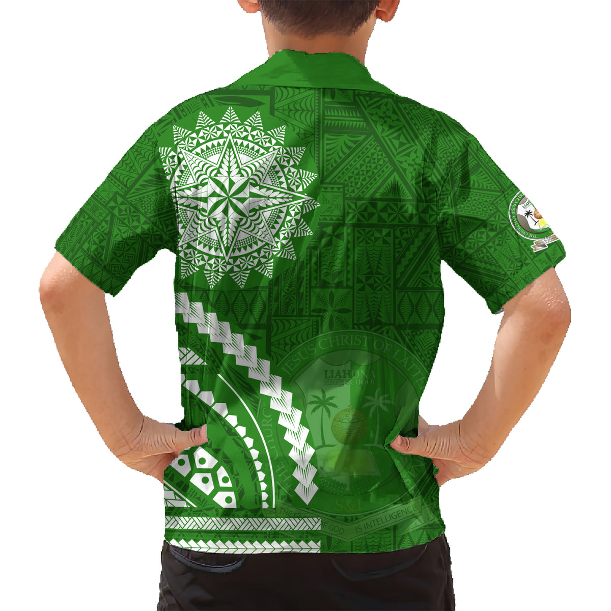 Liahona High School Kid Hawaiian Shirt Ngatu and Polynesian Pattern