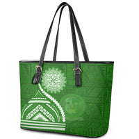 Liahona High School Leather Tote Bag Ngatu and Polynesian Pattern