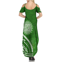 Liahona High School Summer Maxi Dress Ngatu and Polynesian Pattern