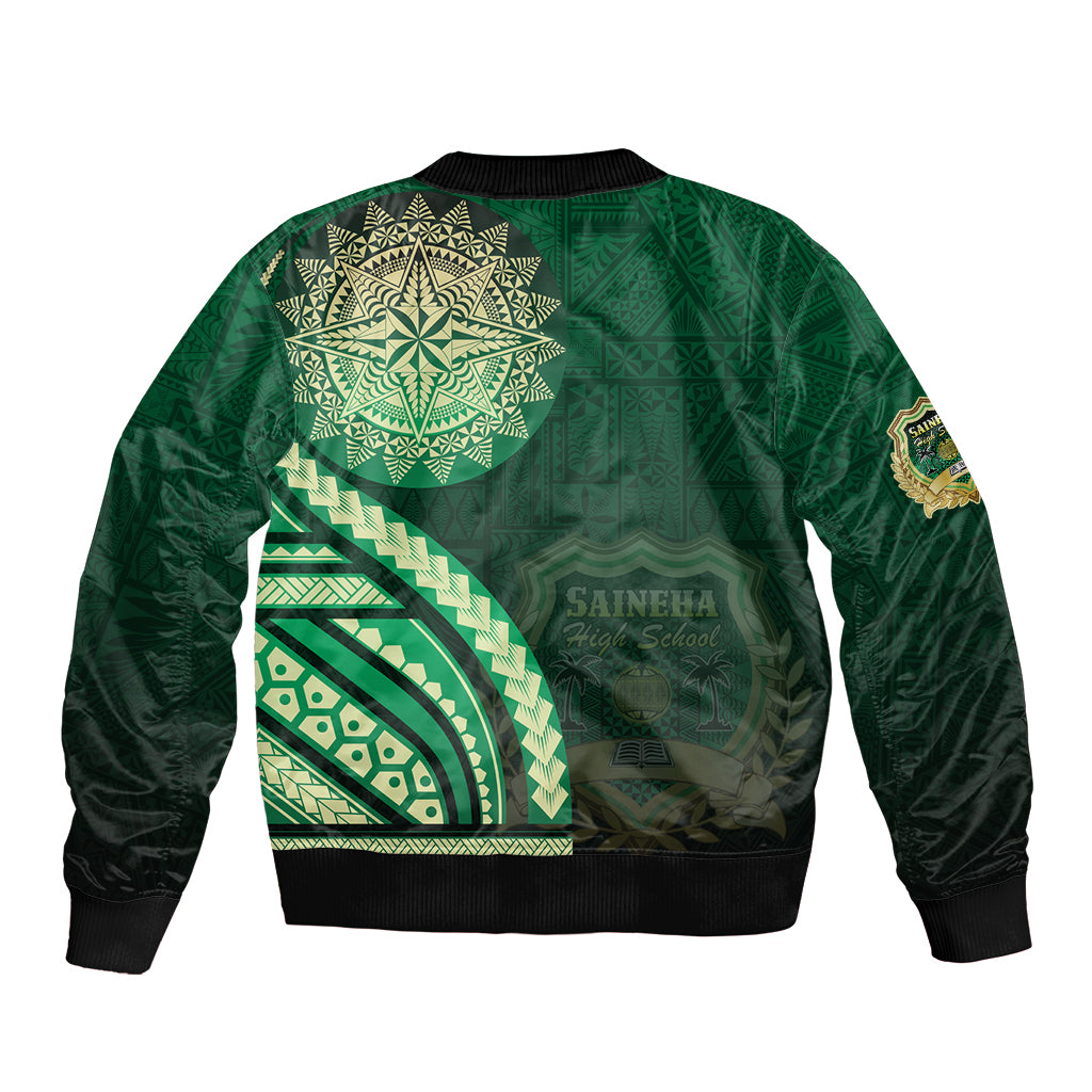 Saineha High School Bomber Jacket Ngatu and Polynesian Pattern