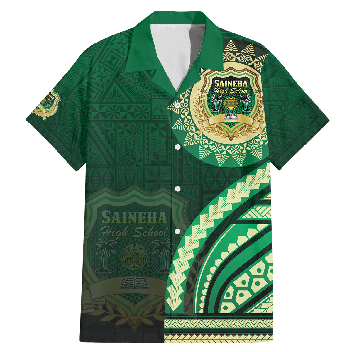 Saineha High School Family Matching Mermaid Dress and Hawaiian Shirt Ngatu and Polynesian Pattern