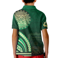 Saineha High School Kid Polo Shirt Ngatu and Polynesian Pattern