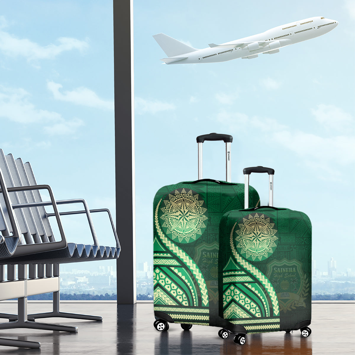 Saineha High School Luggage Cover Ngatu and Polynesian Pattern LT03 - Polynesian Pride