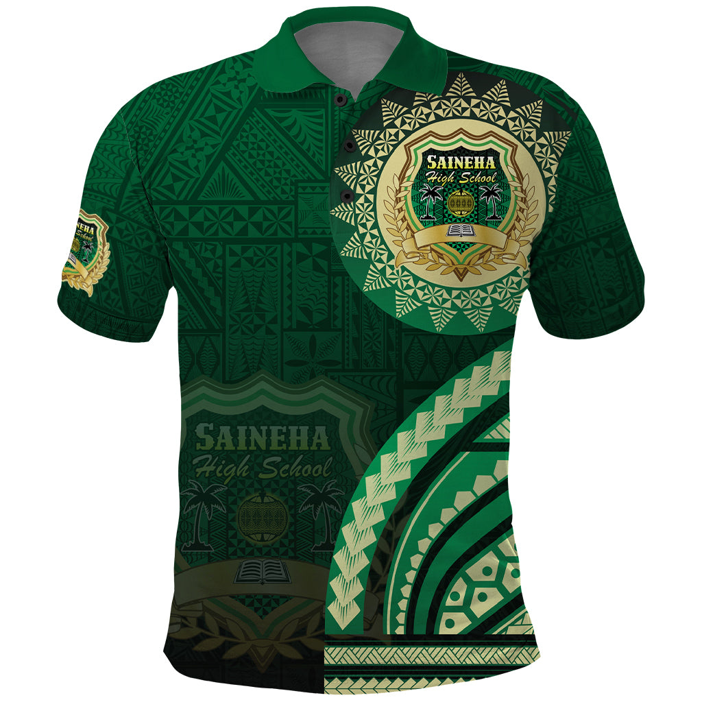 Saineha High School Polo Shirt Ngatu and Polynesian Pattern