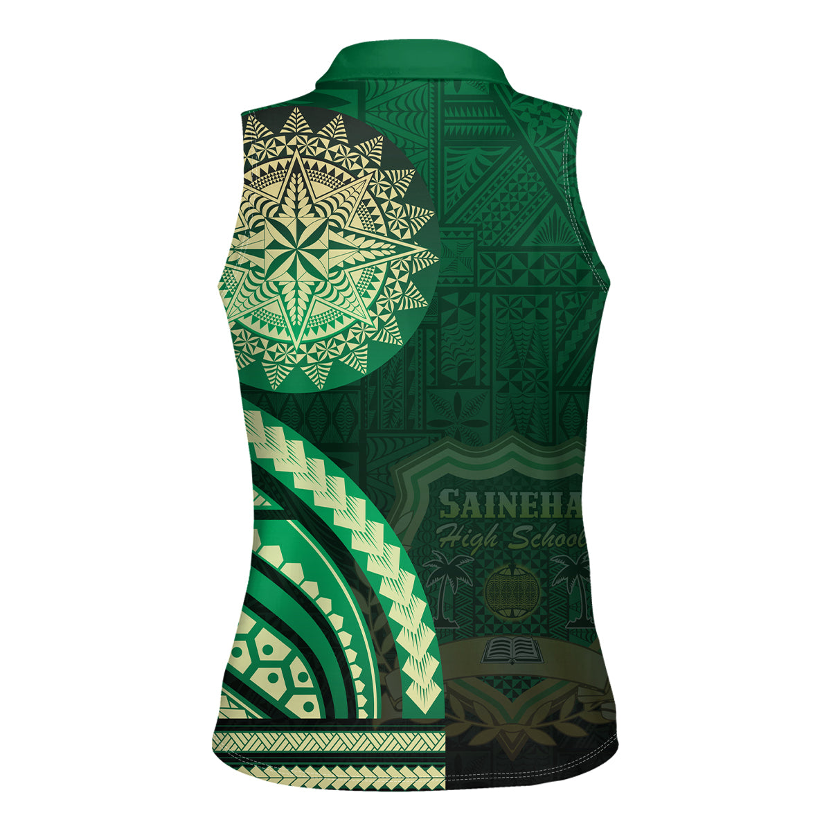 Saineha High School Women Sleeveless Polo Shirt Ngatu and Polynesian Pattern LT03 - Polynesian Pride