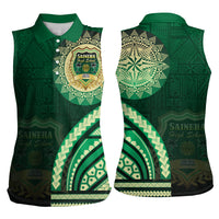 Saineha High School Women Sleeveless Polo Shirt Ngatu and Polynesian Pattern LT03 - Polynesian Pride