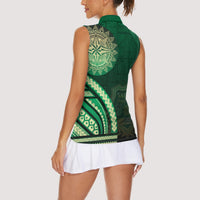 Saineha High School Women Sleeveless Polo Shirt Ngatu and Polynesian Pattern LT03 - Polynesian Pride