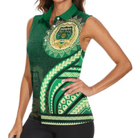 Saineha High School Women Sleeveless Polo Shirt Ngatu and Polynesian Pattern LT03 - Polynesian Pride