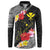 Aloha Hawaii Hibiscus and Plumeria Flowers Button Sweatshirt Kanaka Maoli Tattoo Polynesian Pattern