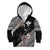 Aloha Hawaii Hibiscus and Plumeria Flowers Kid Hoodie Kanaka Maoli Tattoo Polynesian Pattern Gray Color