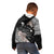Aloha Hawaii Hibiscus and Plumeria Flowers Kid Hoodie Kanaka Maoli Tattoo Polynesian Pattern Gray Color