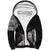 Aloha Hawaii Hibiscus and Plumeria Flowers Sherpa Hoodie Kanaka Maoli Tattoo Polynesian Pattern Gray Color