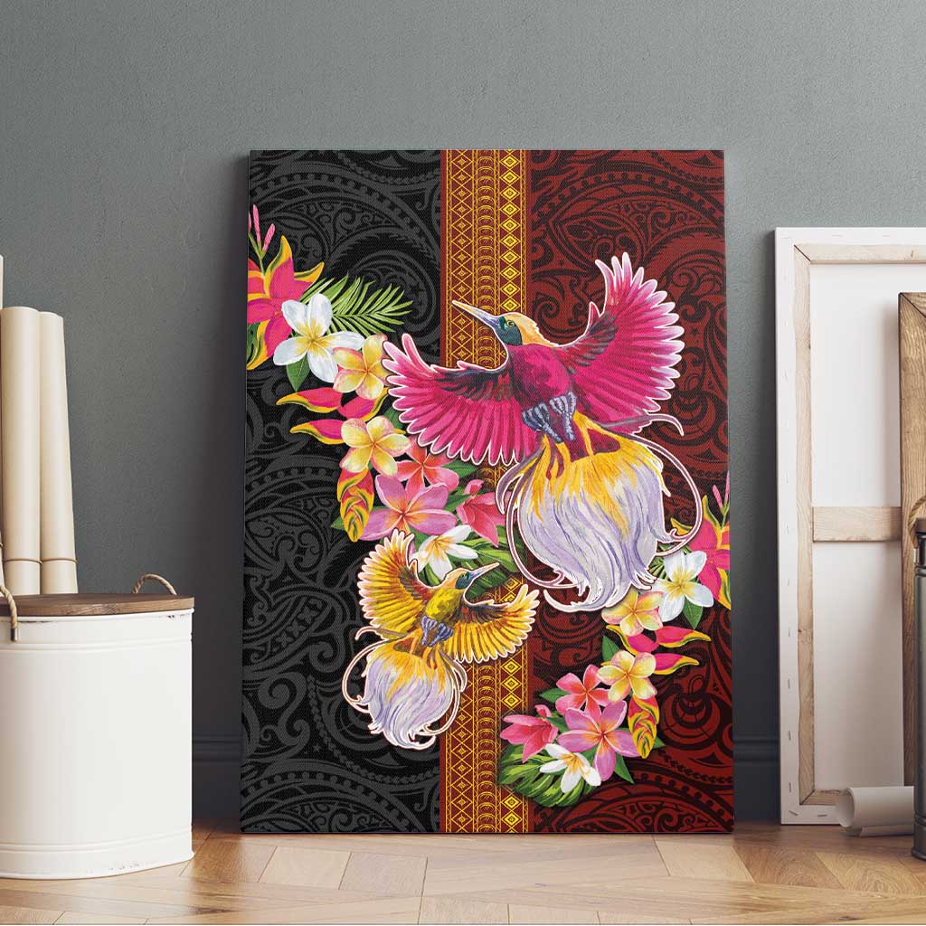 Papua New Guinea Birds and Frangipani Canvas Wall Art Melanesian Art Tattoos - Polynesian Pride