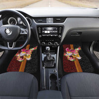 Papua New Guinea Birds and Frangipani Car Mats Melanesian Art Tattoos - Polynesian Pride