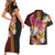 Papua New Guinea Birds and Frangipani Couples Matching Short Sleeve Bodycon Dress and Hawaiian Shirt Melanesian Art Tattoos - Polynesian Pride