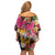 Papua New Guinea Birds and Frangipani Family Matching Off Shoulder Short Dress and Hawaiian Shirt Melanesian Art Tattoos - Polynesian Pride