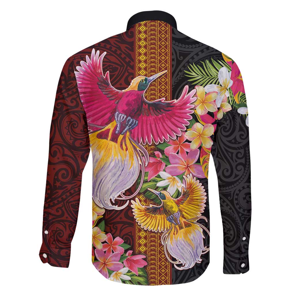Papua New Guinea Birds and Frangipani Family Matching Summer Maxi Dress and Hawaiian Shirt Melanesian Art Tattoos LT03 - Polynesian Pride
