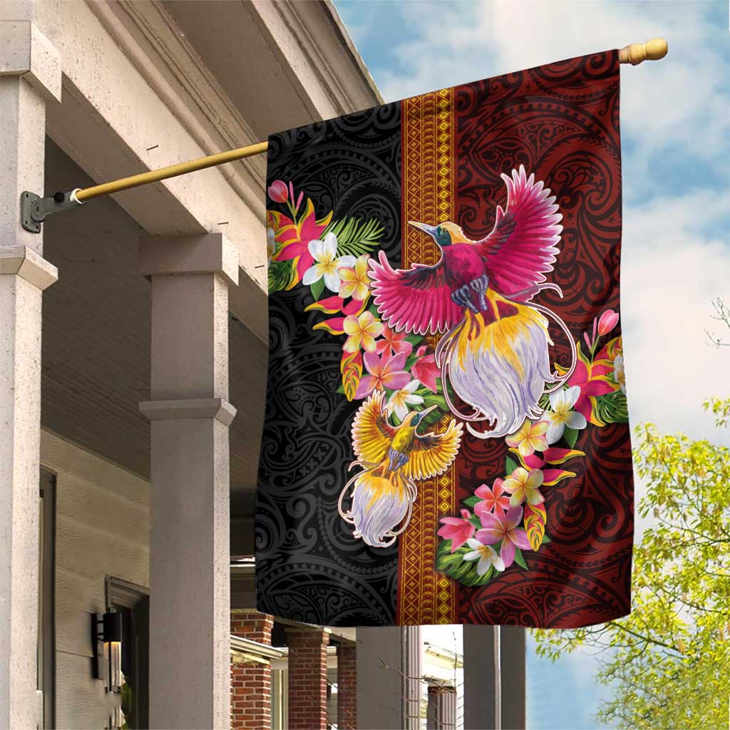 Papua New Guinea Birds and Frangipani Garden Flag Melanesian Art Tattoos - Polynesian Pride