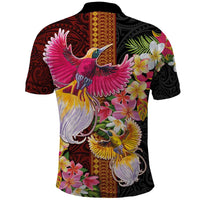 Papua New Guinea Birds and Frangipani Polo Shirt Melanesian Art Tattoos - Polynesian Pride