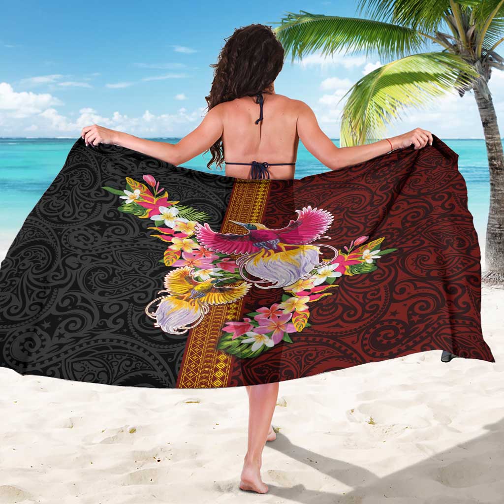 Papua New Guinea Birds and Frangipani Sarong Melanesian Art Tattoos - Polynesian Pride