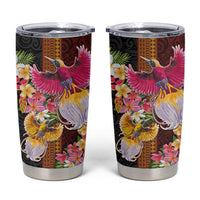 Papua New Guinea Birds and Frangipani Tumbler Cup Melanesian Art Tattoos - Polynesian Pride