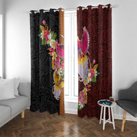 Papua New Guinea Birds and Frangipani Window Curtain Melanesian Art Tattoos - Polynesian Pride