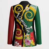 Melanesian Vanuatu Tribal Boar Tusk Blazer Tropical Plants and Namele Motifs - Polynesian Pride