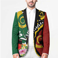 Melanesian Vanuatu Tribal Boar Tusk Blazer Tropical Plants and Namele Motifs - Polynesian Pride