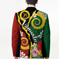 Melanesian Vanuatu Tribal Boar Tusk Blazer Tropical Plants and Namele Motifs - Polynesian Pride