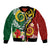 Melanesian Vanuatu Tribal Boar Tusk Bomber Jacket Tropical Plants and Namele Motifs - Polynesian Pride