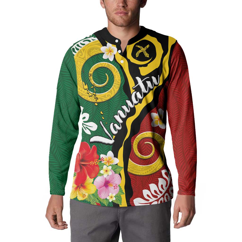 Melanesian Vanuatu Tribal Boar Tusk Button Sweatshirt Tropical Plants and Namele Motifs - Polynesian Pride
