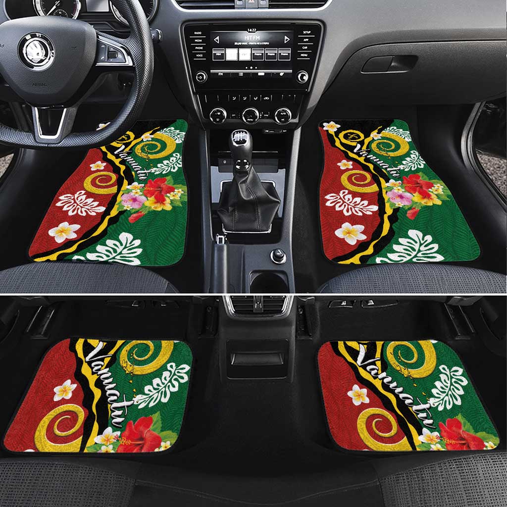 Melanesian Vanuatu Tribal Boar Tusk Car Mats Tropical Plants and Namele Motifs - Polynesian Pride