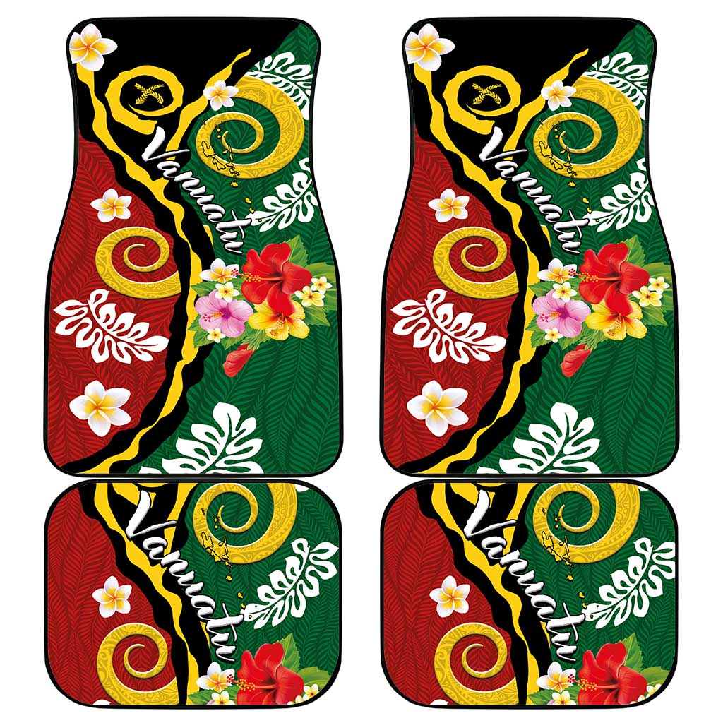 Melanesian Vanuatu Tribal Boar Tusk Car Mats Tropical Plants and Namele Motifs - Polynesian Pride