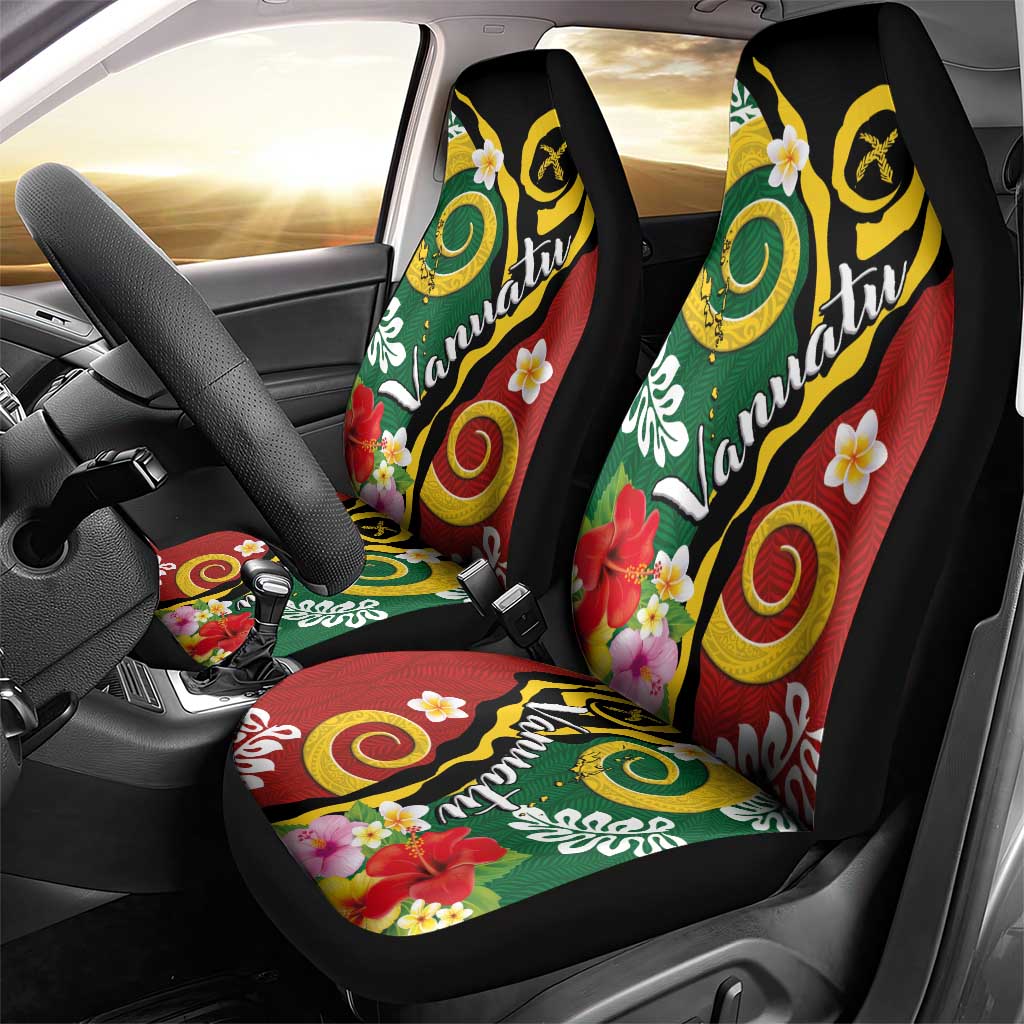 Melanesian Vanuatu Tribal Boar Tusk Car Seat Cover Tropical Plants and Namele Motifs - Polynesian Pride