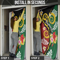 Melanesian Vanuatu Tribal Boar Tusk Door Cover Tropical Plants and Namele Motifs - Polynesian Pride