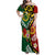 Melanesian Vanuatu Tribal Boar Tusk Family Matching Off Shoulder Maxi Dress and Hawaiian Shirt Tropical Plants and Namele Motifs - Polynesian Pride