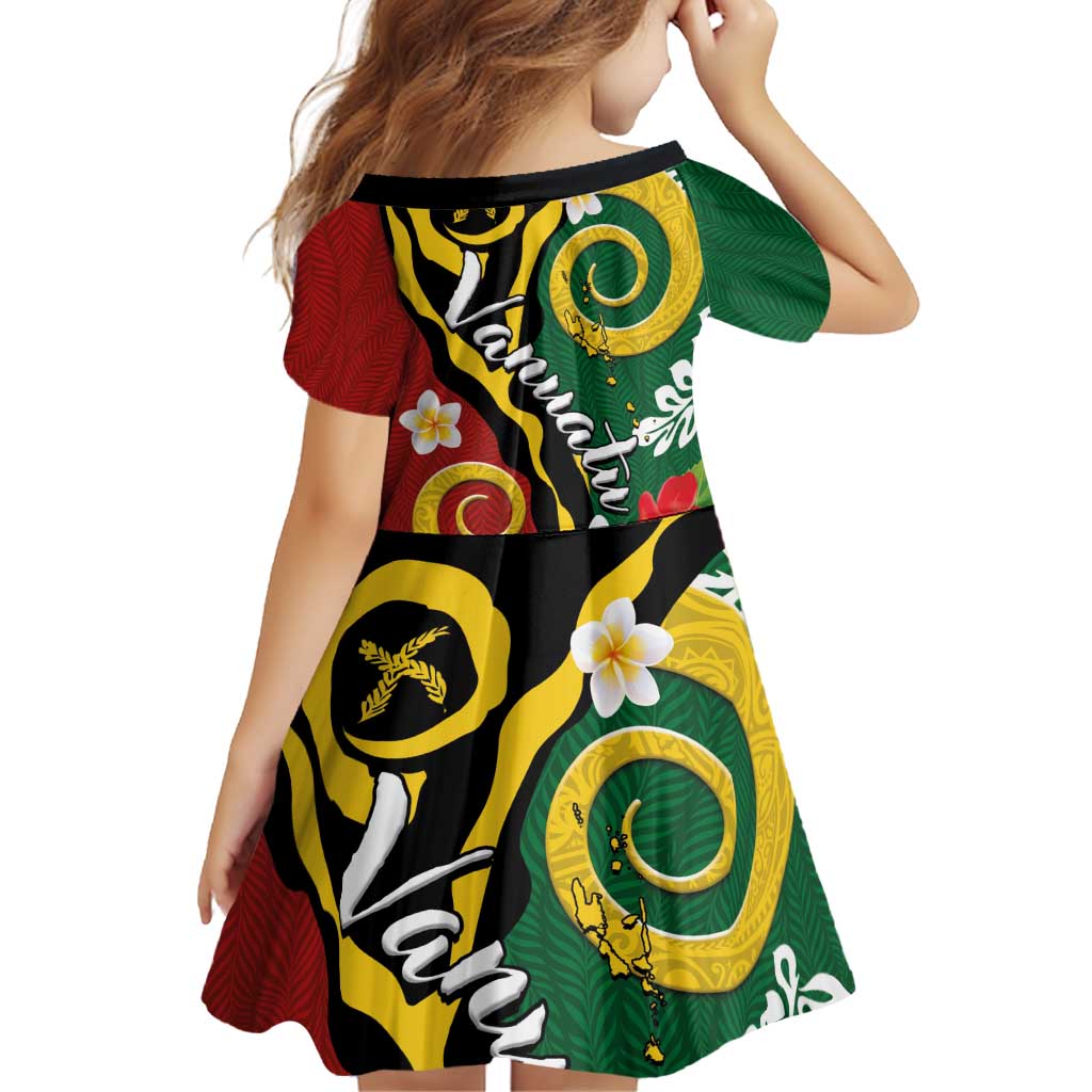 Melanesian Vanuatu Tribal Boar Tusk Family Matching Off Shoulder Short Dress and Hawaiian Shirt Tropical Plants and Namele Motifs - Polynesian Pride