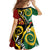 Melanesian Vanuatu Tribal Boar Tusk Family Matching Short Sleeve Bodycon Dress and Hawaiian Shirt Tropical Plants and Namele Motifs - Polynesian Pride