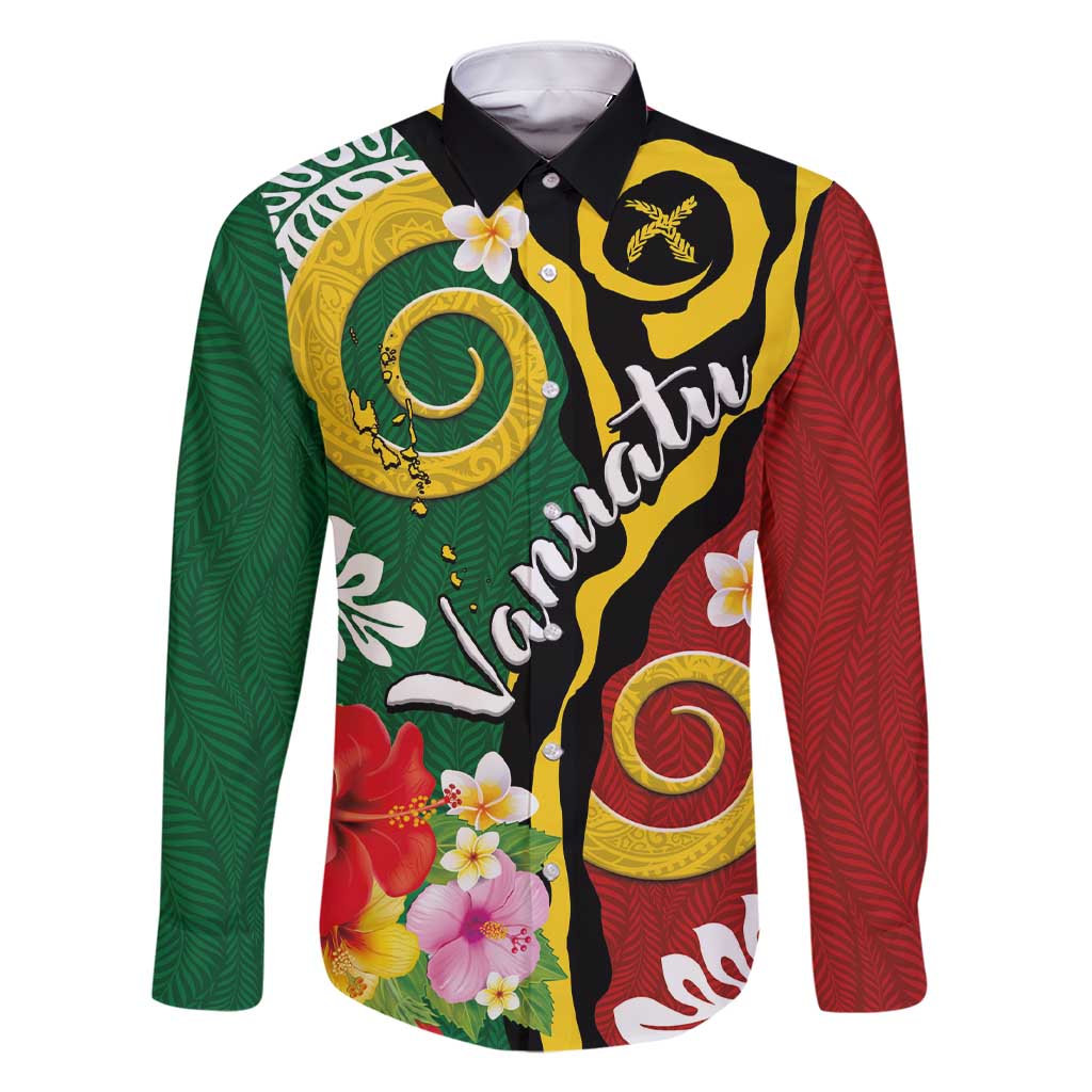 Melanesian Vanuatu Tribal Boar Tusk Family Matching Short Sleeve Bodycon Dress and Hawaiian Shirt Tropical Plants and Namele Motifs - Polynesian Pride