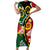 Melanesian Vanuatu Tribal Boar Tusk Family Matching Short Sleeve Bodycon Dress and Hawaiian Shirt Tropical Plants and Namele Motifs - Polynesian Pride